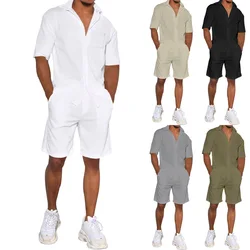 Conjuntos casuais de cardigã e shorts masculinos, camisas luxuosas masculinas, moda de alta qualidade, camisetas tiki, roupas esportivas, verão