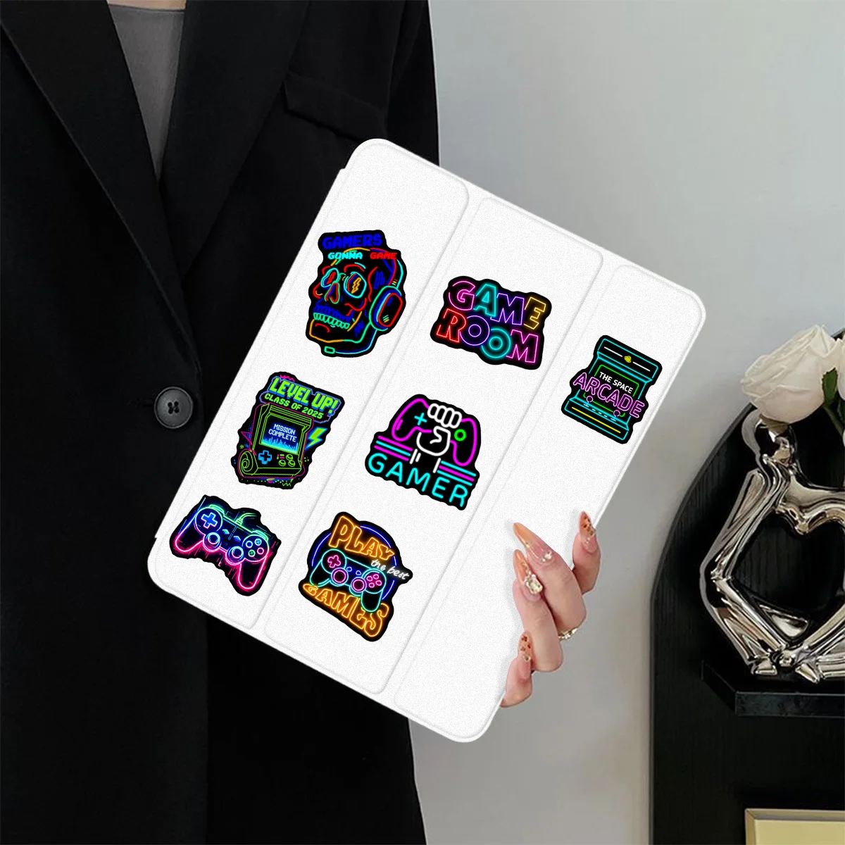 50Pcs Cartoon Neon Video Game Stickers Game Console Decals For Phone Laptop Suitcase Notebook Skateboard Waterproof Sticker
