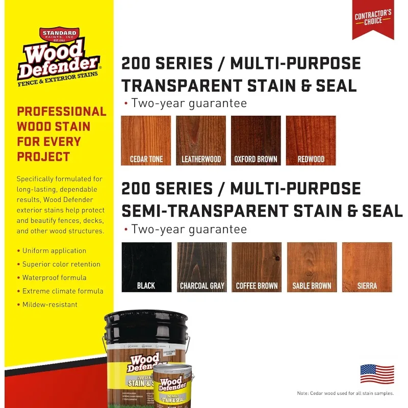 200 Series Cedar Tone Transparent Stain & Sealer 5-gallon