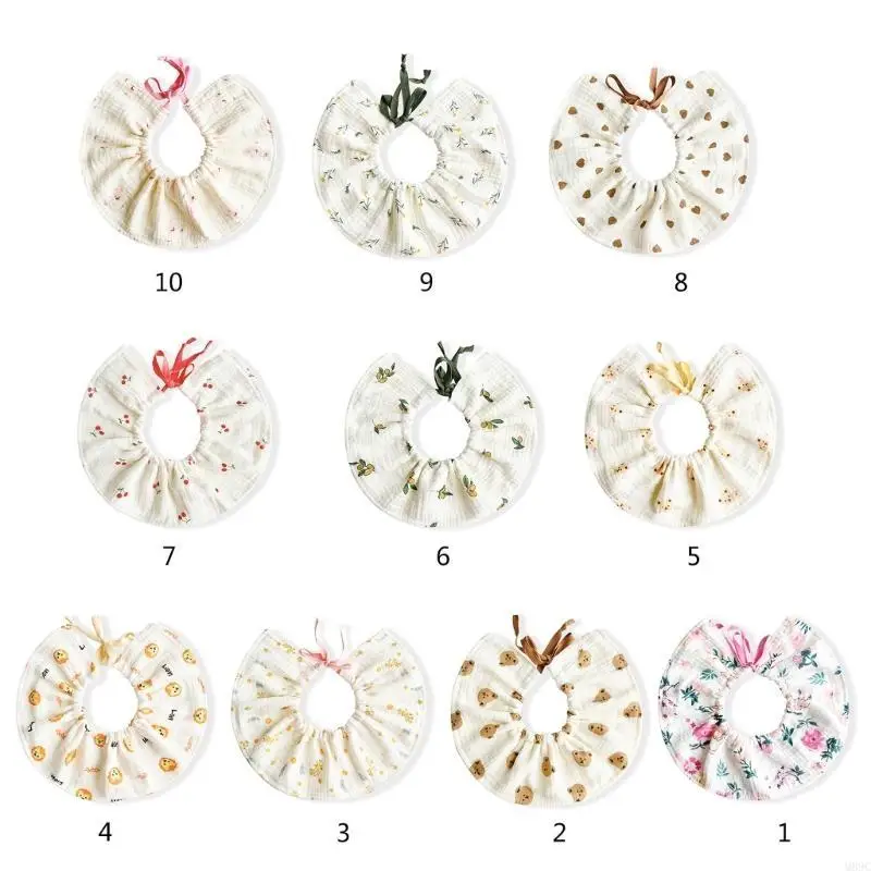 مرايل M89C بيبي باندانا لعاب الأطفال من القطن للجنسين الأولاد والبنات للتسنين وسيلان اللعاب #5