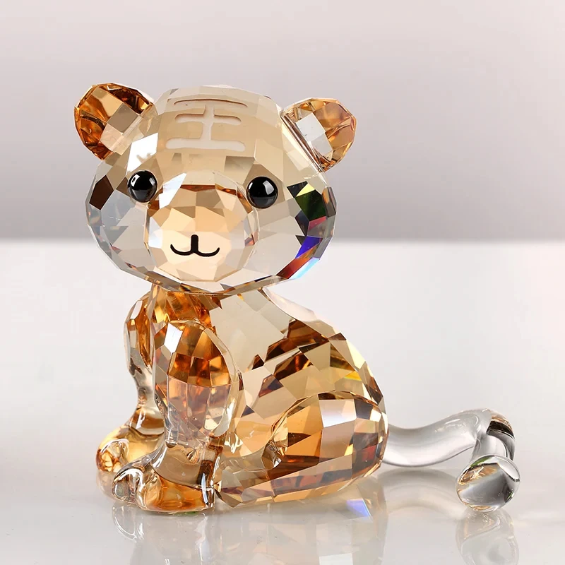 

Handmade Crystal Dog Figurine Miniature Glass Animal Craft Home Decor Ornament Trinket Gift for Children