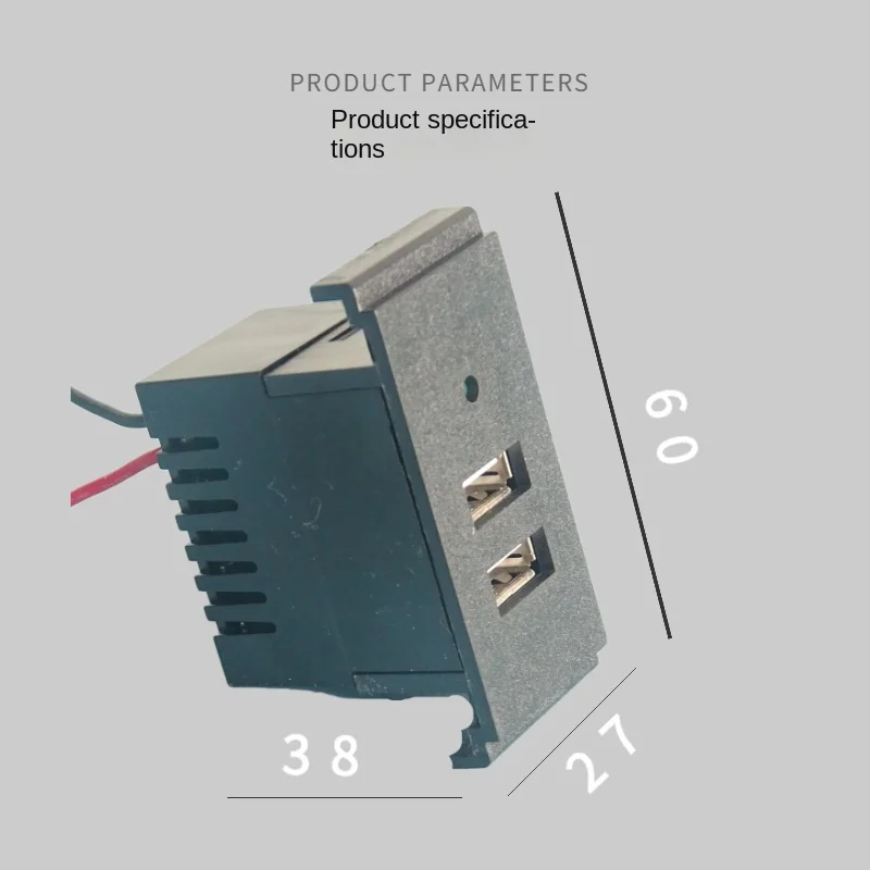 Adaptor 5V2.1AUSB lubang ganda dengan kabel cocok untuk soket daya pengisi daya ponsel dan modul panel pencocokan daya telepon pintar