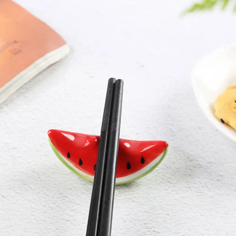 Fruit Ceramic Chopstick Rest Japanese Style New Household Creative Aesthetic Chopstick Holders Watermelon Shape Kitchen Utensils