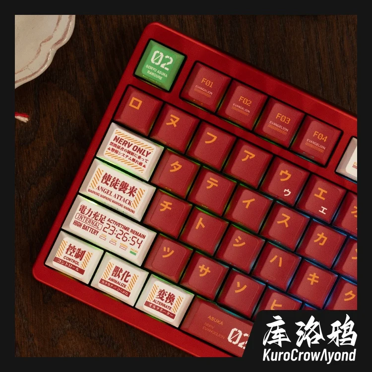 Comic EVA01 Keycaps PBT Cherry Profile Thermal Sublimation Mechanical Keyboard Keycap Side Lettering Key Cap for Customized Cap