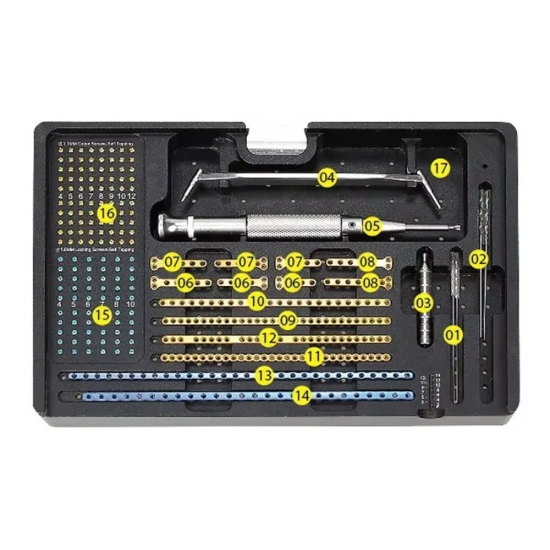 

Marked Orthopedic Surgical 1.6mm Locking Plate Instrument Kit Veterinary Bone Surgery Set