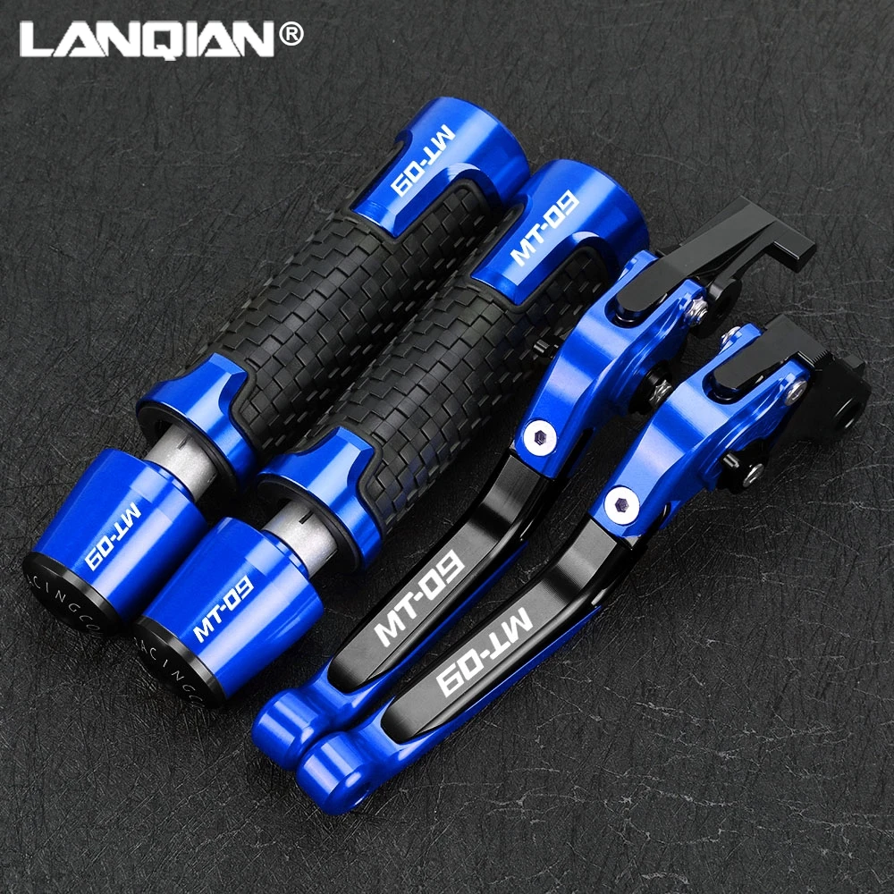 

For YAMAHA MT-09 FZ-09 2014-2023 2024 Motorcycle Foldable Brake Clutch Levers 7/8'' 22mm Handlebar Knobs Handle Grips Ends MT09