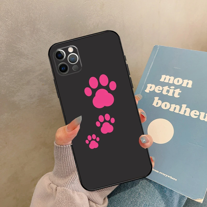 Dog Paw Funda For iPhone 14 12 11 13 15 16 Pro Max Mini X XS XR Plus Phone Case Cover