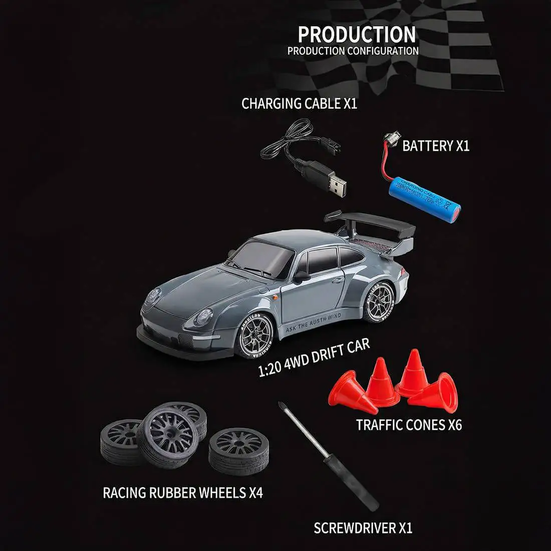 2.4GHz 4x4 Racing 1: 24 Speed Drive RC Drift Remote Control Car High-Speed Racing Car Children Kid Adult Toy Gift Christmas Gift