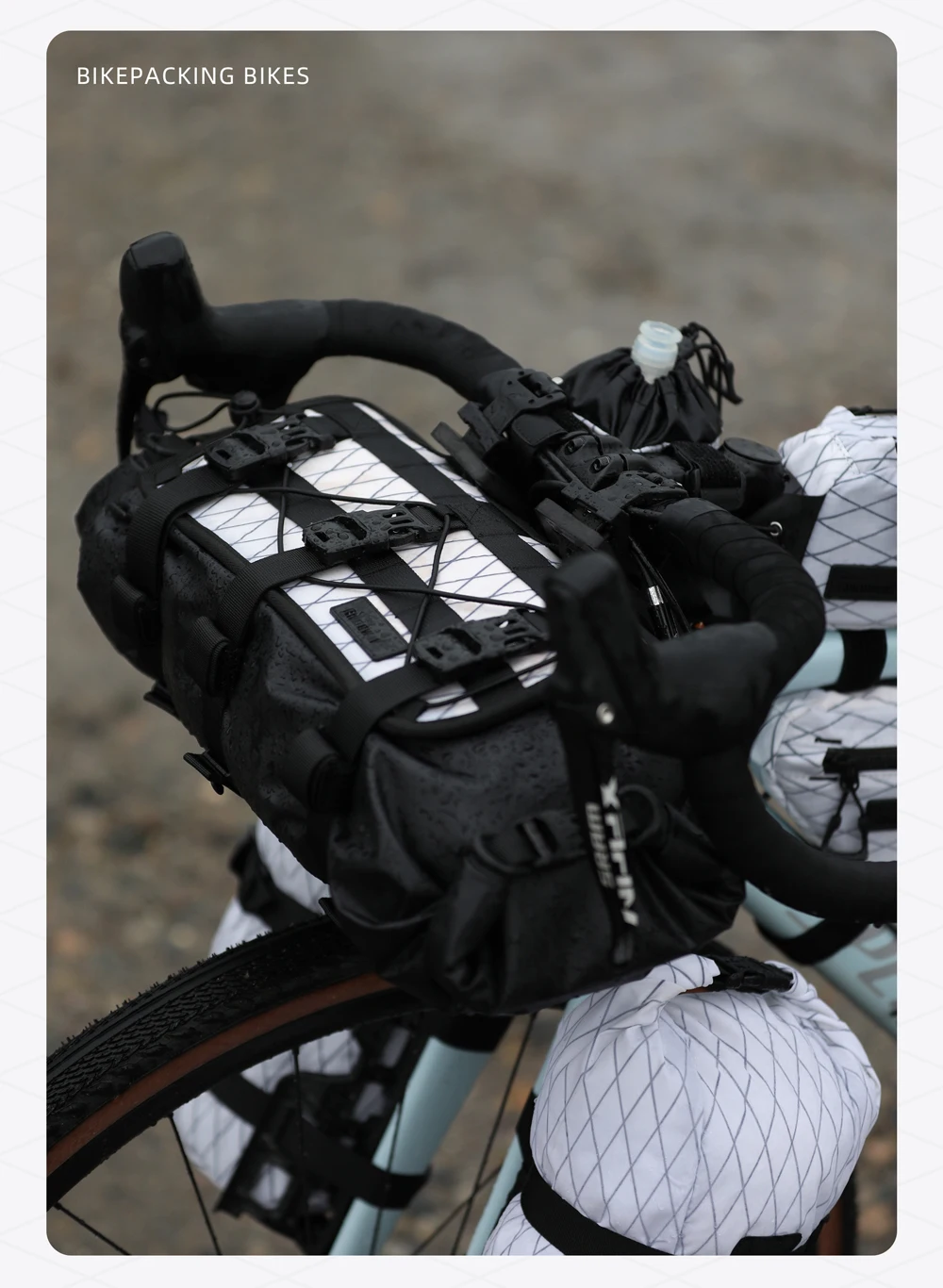 Rhinowalk Fahrradlenkertasche wasserdicht 10l Fahrrad-Reisetasche Trockentasche Bikepacking Fahrradzubehör für MTB – Detail 24