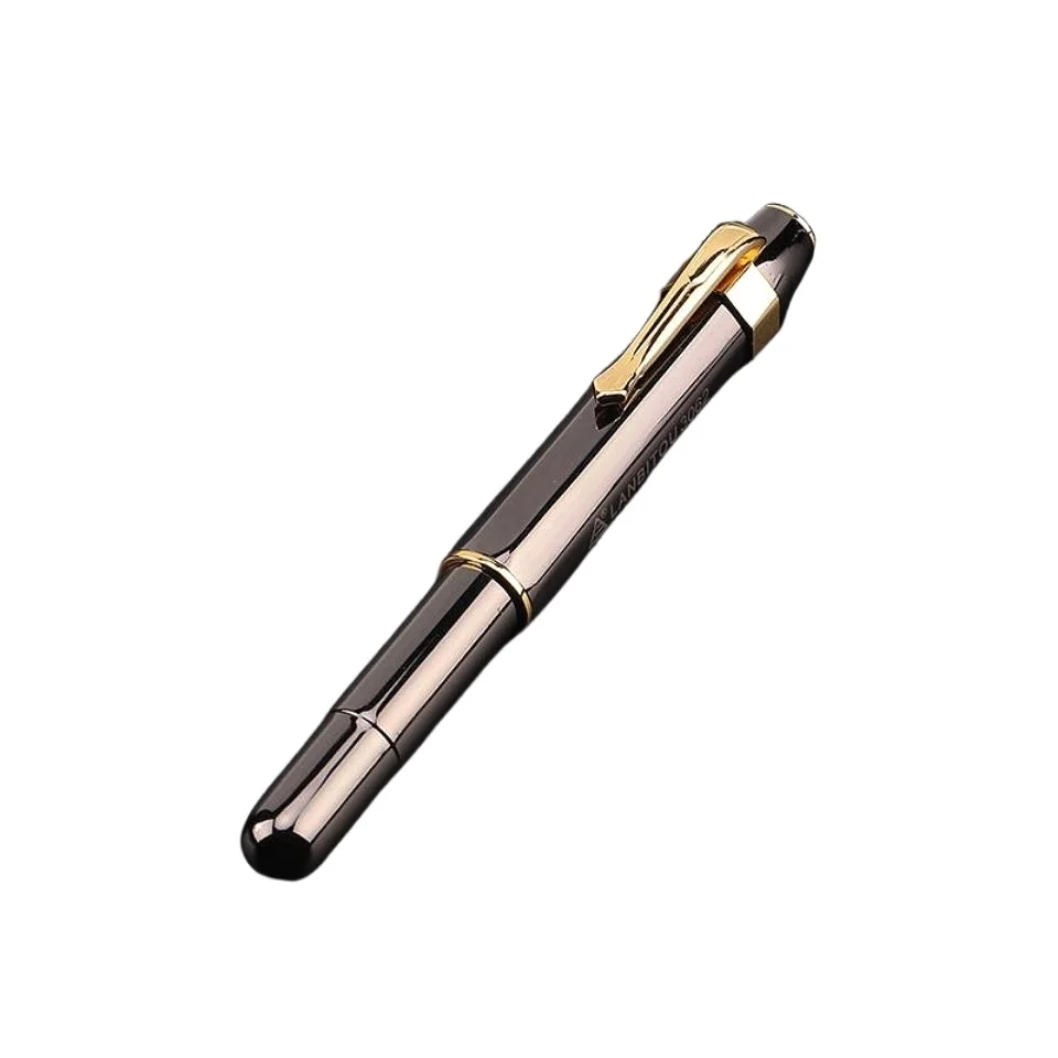 Travel Alpha Pocket Fountain Pen Vintage Metal Bronze F/M 0.5/0.7mm Short Ink Pen School Supplies Stationery Student Writing