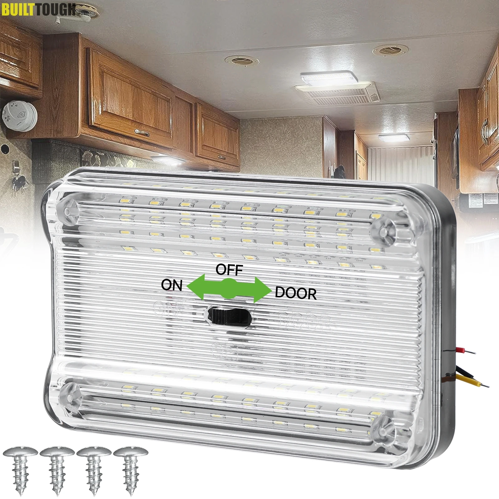 Luz de lectura Universal blanca de 12V y 36LED para coche, luz de techo para techo, luz de techo para vehículo, camión, vehículo, Auto con interruptor de encendido/apagado