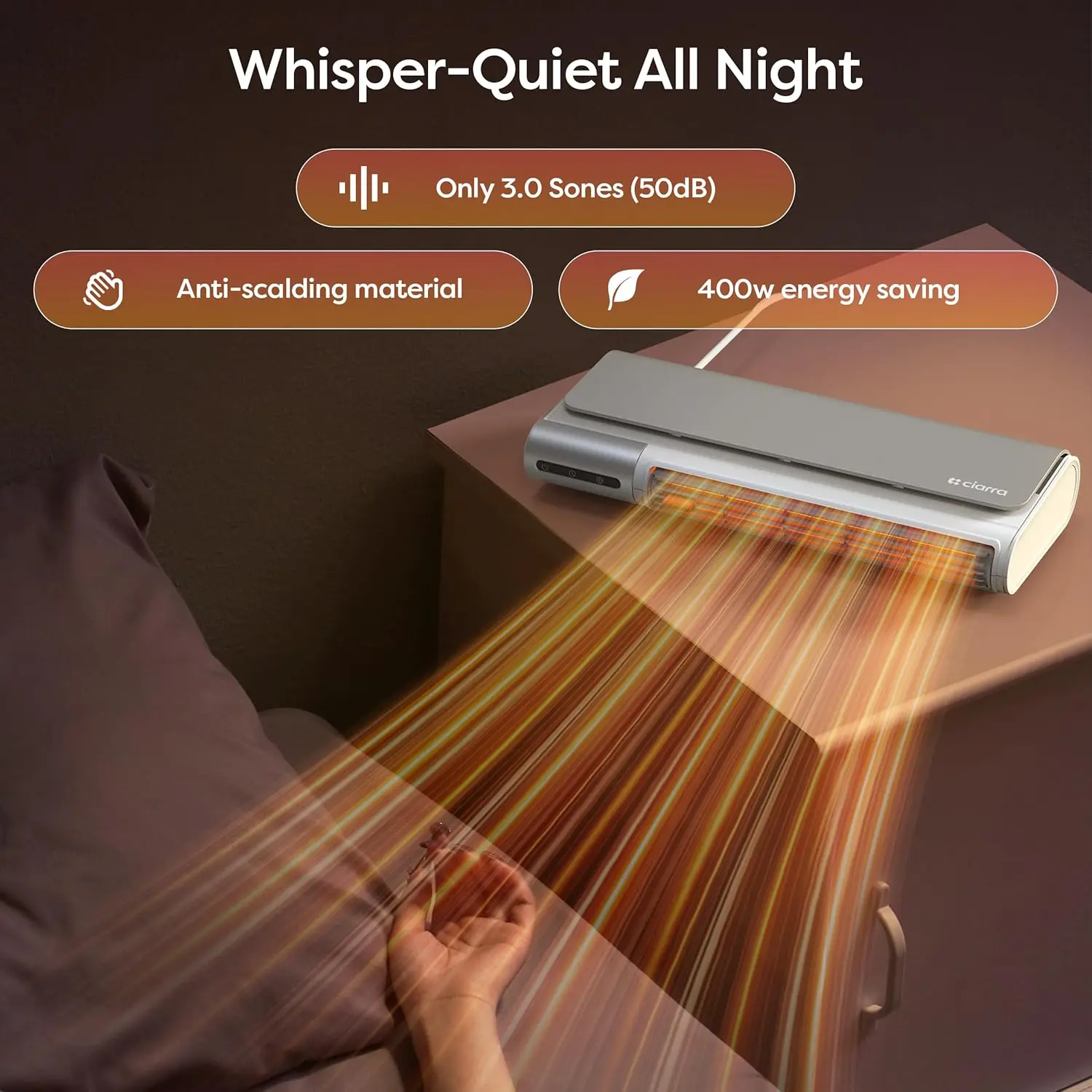 مجموعة مروحة وسخان محمولة جديدة لعام 2025، سخان طاولة صغير RV، تسخين سريع PTC، حماية السلامة #4