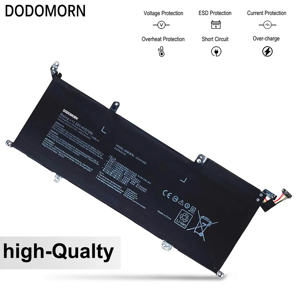 DODOMORN-Batería de ordenador portátil C31N1539 C31PN9H para Asus ZenBook, UX305U, UX305UA, UX305UAB, UX306, UX306U, UX306UA, serie 57Wh