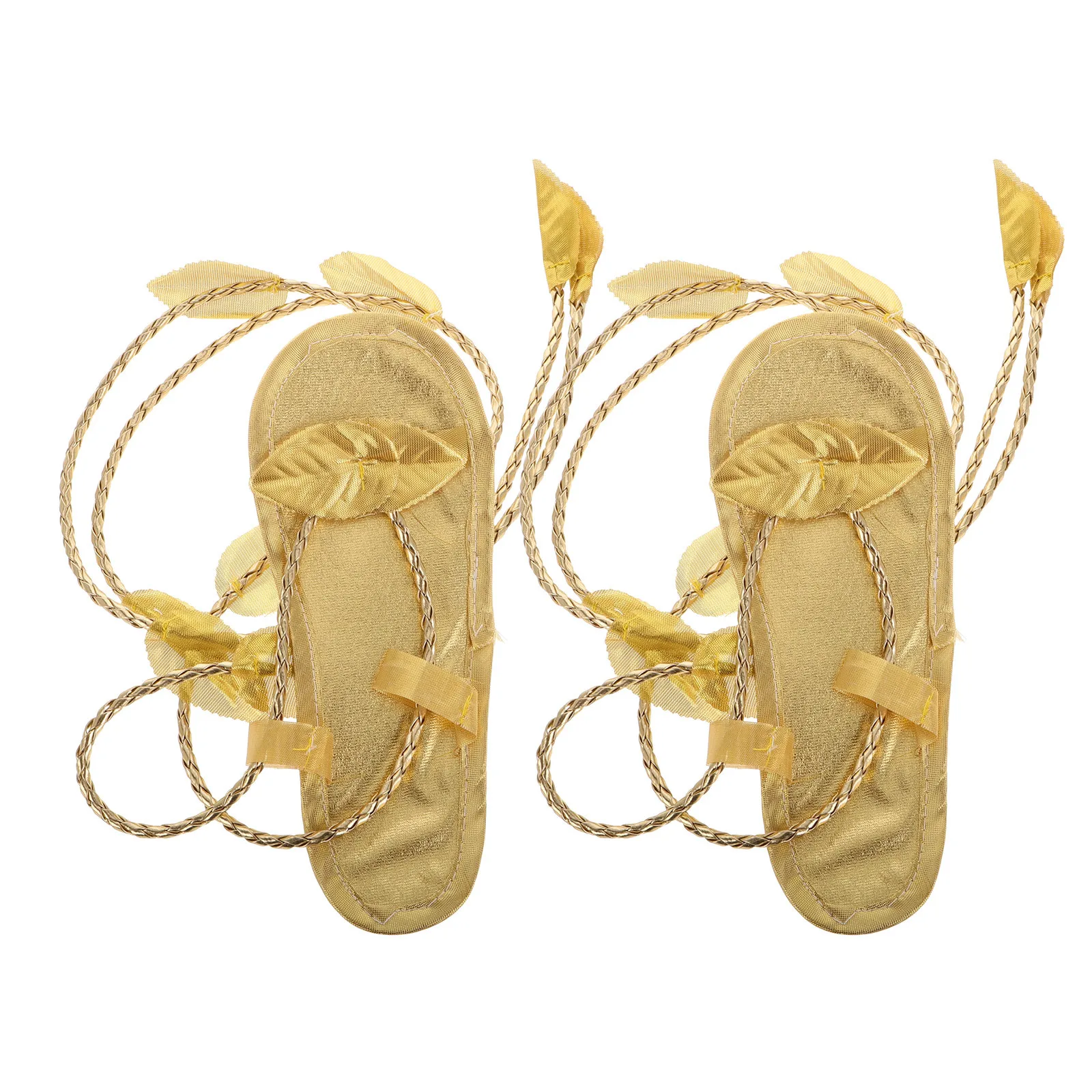 

Roman Shoes Props Sandals Costume Heels Gold Sandals Fairy Elf Greek Accessories Stage