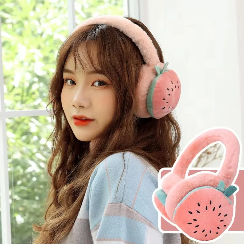 Soft Cute Crown Earmuffs Keep Warm Cold Protection Fruit Earmuffs Adjustable Winter Accessories Plush Earmuffs