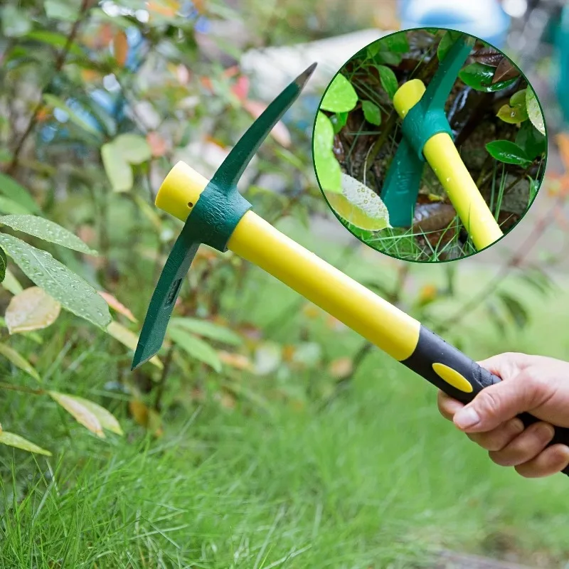 

1pc Forged Weeding Garden Pick Axe with Fiberglass Handle for Loosening Soil Gardening Camping or Prospecting