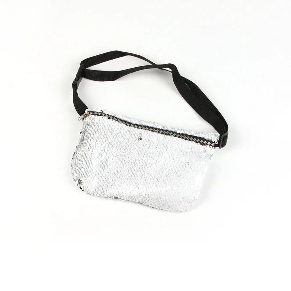 

Women Waist Bag Soft Sequins Design Adjustable Strap Zippered Closure Large Capacity Fanny Pack For Travel Outdoor Daily Use