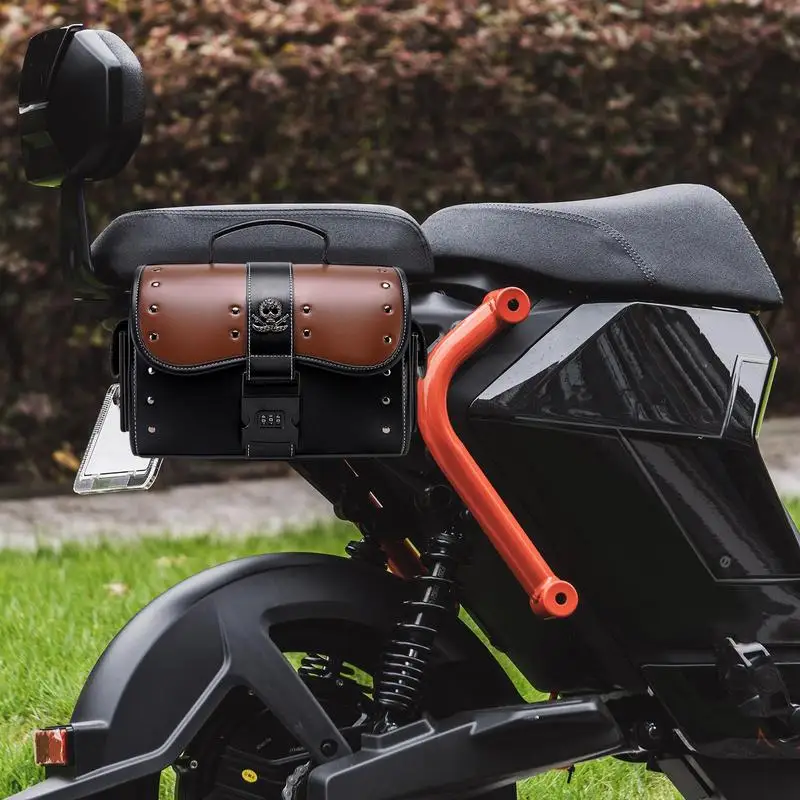 

Motorcycle Luggage Bag Leather Tail Bag Tool Organizer Waterproof Motorcycle Accessories For Camping Touring Men Women Outdoor