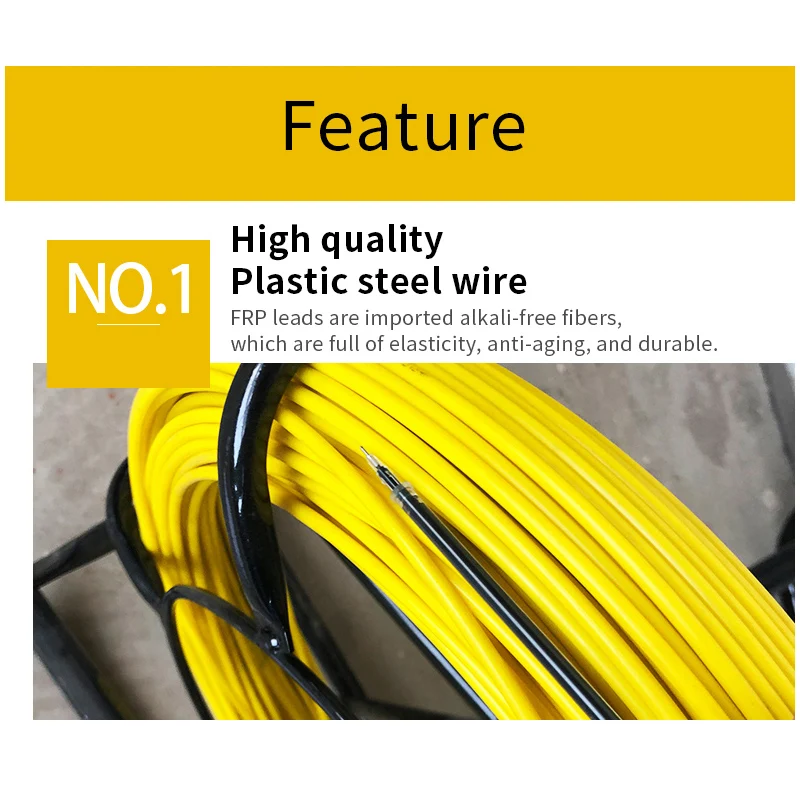 New 7mm 100m Fiberglass Wire Cable Running Rod Snakes Fish Tape Electric Wire Power Cable Puller Machine Pulling Puller Guide