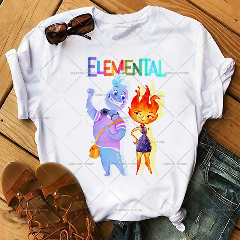 Naszywki Disney elementarne żelazko na przenoszenie ciepła na ubrania Ember bade Cartoon Film aplikacja t-shirt dekoracja naklejki termiczne