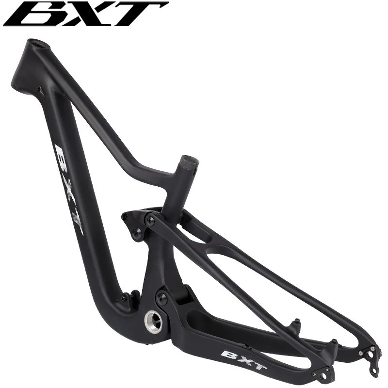 BXT Carbon Full Suspension MTB Frame 24er Travel 90mm Mountain Full Suspension Bicycle Frame for Height 135-150cmGirl Boy