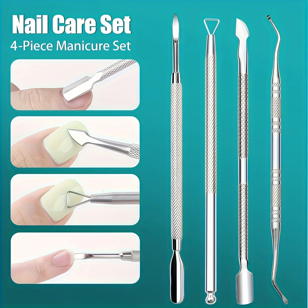 1/4pcs Stainless Steel Nail Tool Set: Double-Ended Nail Clip