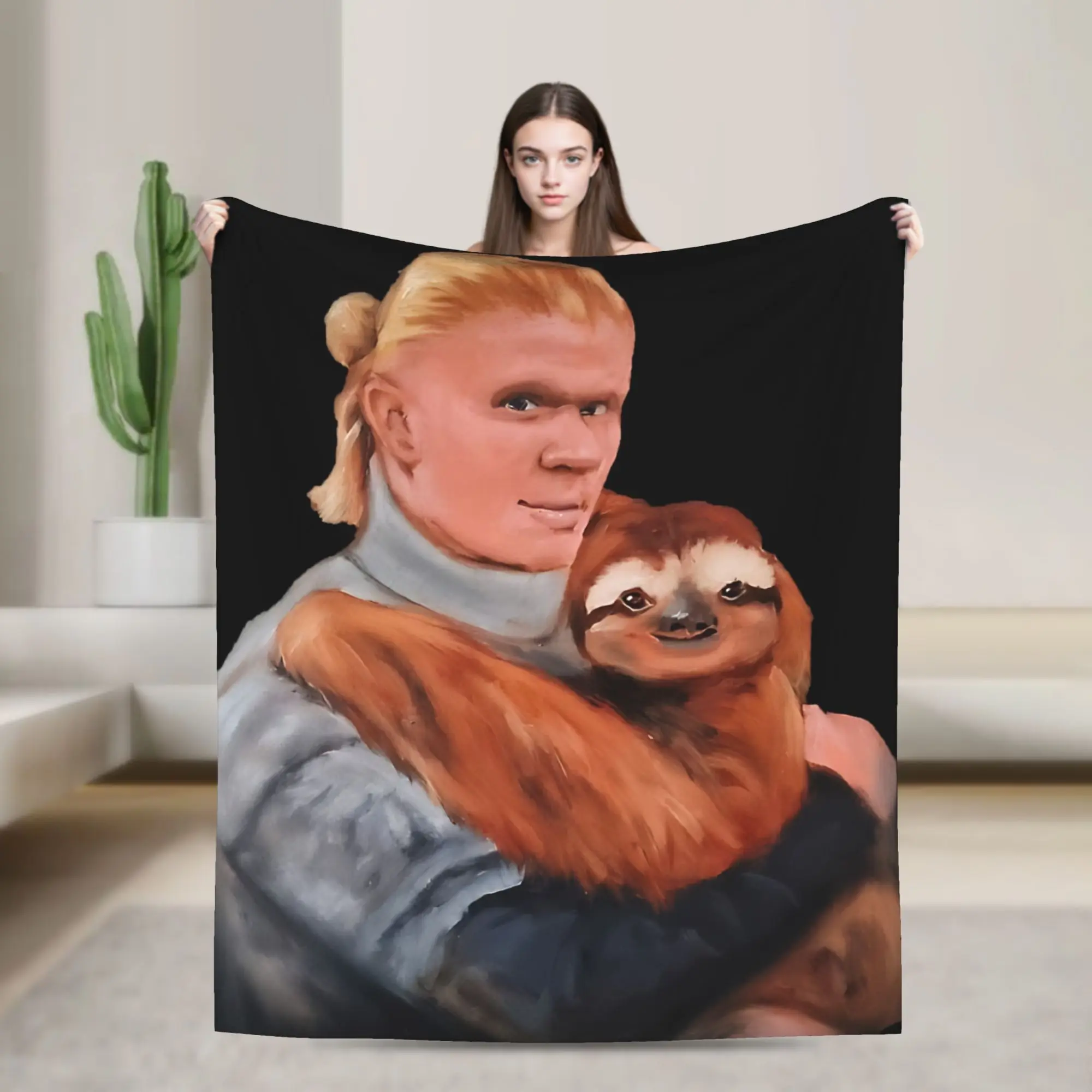 Haalands Sloth Blankets Coral Fleece Plush All Season Soccer Football Portable Throw Blankets for Bedding Car Plush Thin Quilt