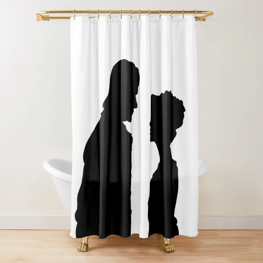 Pride and Prejudice - Mr Darcy and Elizabeth Silhouette Shower Curtain Shower Set For Bathroom Bathtub Curtain