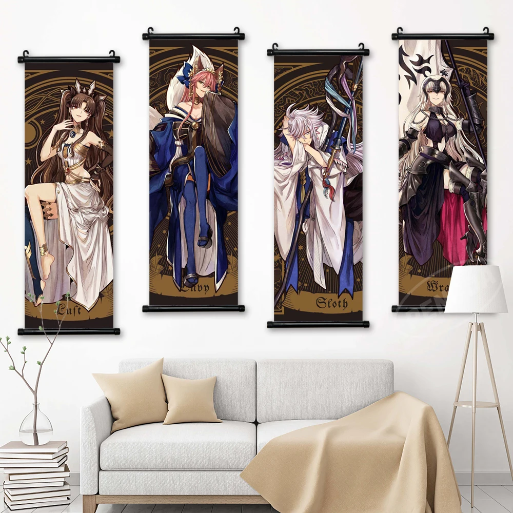 

Fate Stay Night Home Decor HD Anime Canvas Pictures Poster Print Wall Art Tohsaka Rin Scroll Hanging Painting Bedside Background