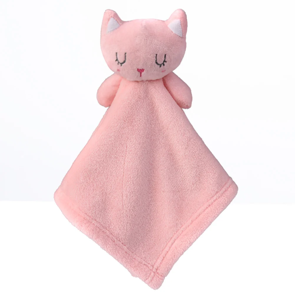 Forro polar de Coral para bebé, juguete de apaciguar para dormir, animales de peluche para niños recién nacidos, accesorios de alimentación (gato)