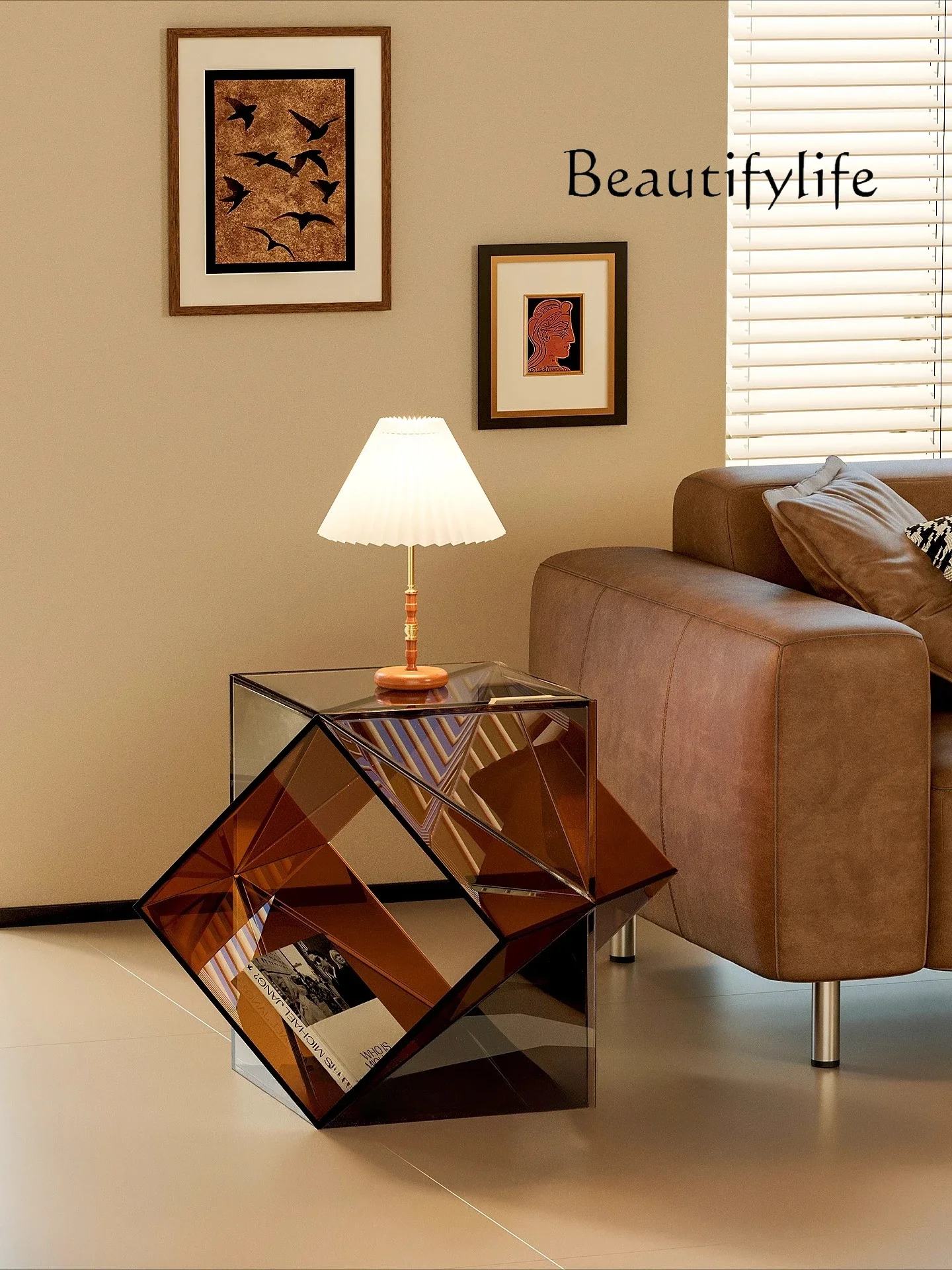 Hj Acrylic Edge Few Minimalist Edge Few Sofa Bedroom Bedside Table Creative Storage Modern Simplicity