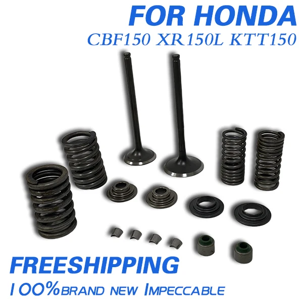 Kit de válvula de escape y válvula de admisión de motor de motocicleta, placa de bloqueo de sello de aceite, válvula nueva para Honda CBF150 XR150L KTT150 XR 150 CBF 150
