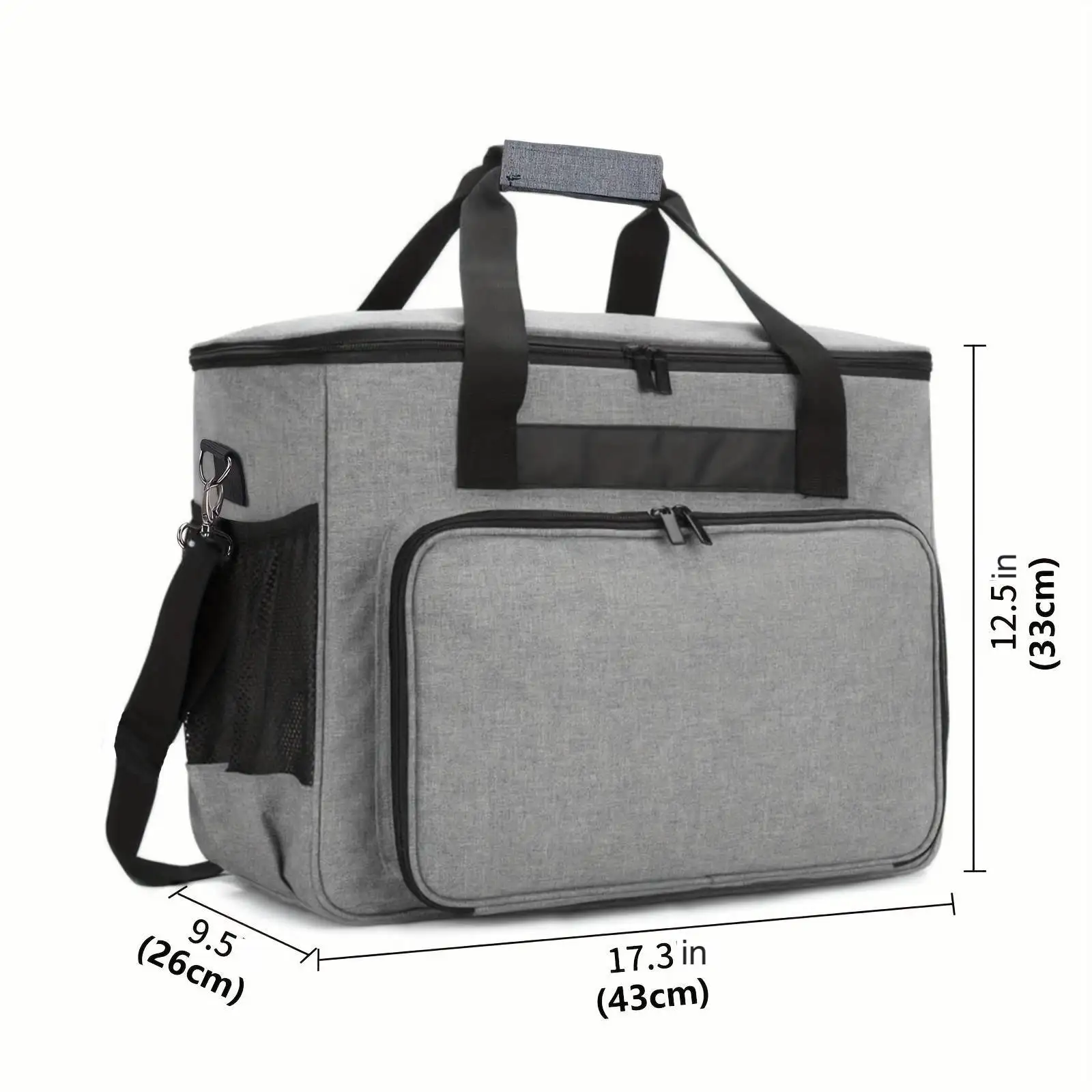 Tas Jinjing Mesin Jahit dengan Banyak Kantong Penyimpanan, Tas Tote Universal dengan Tali Bahu Untuk Sebagian Besar Mesin Standar