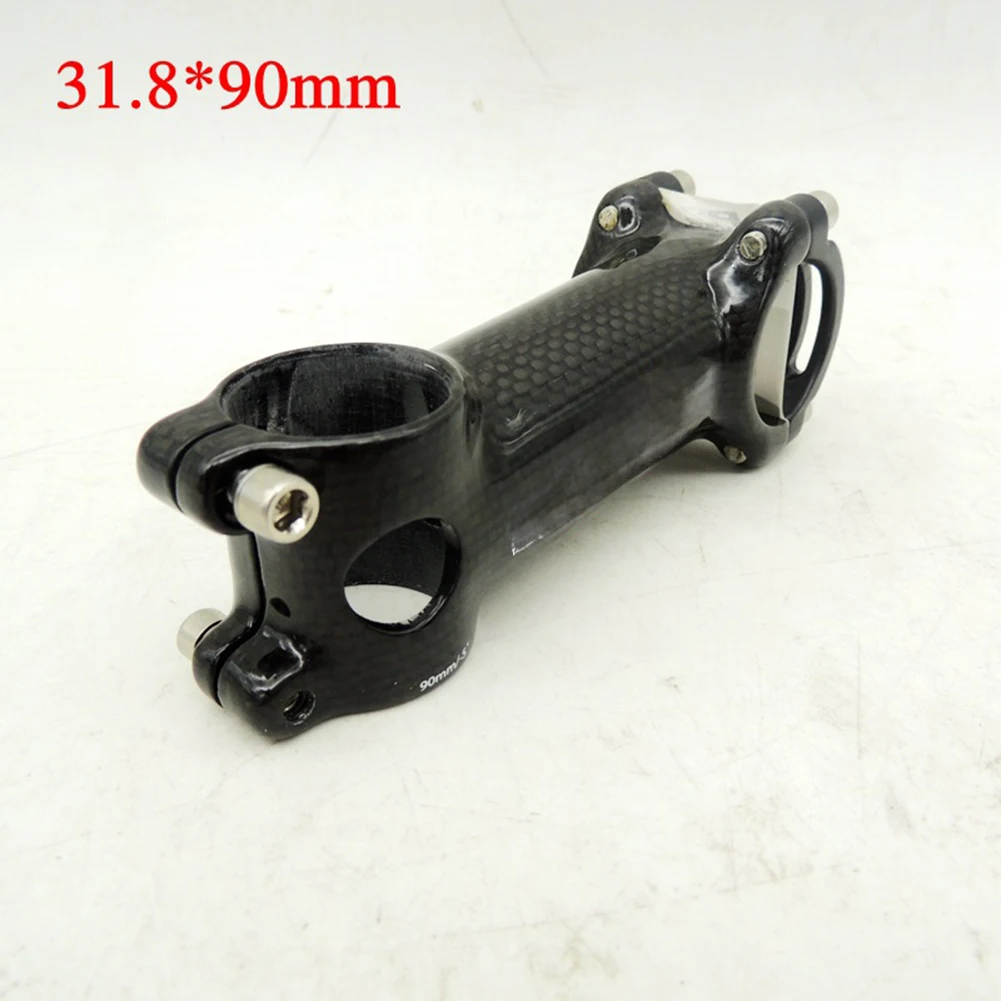 

For Road/Mountain/Folding Bikes Carbon Fiber Bike Stem Riser 31.8*90mm ±5° Road Bike Stem Alloy Front Cover