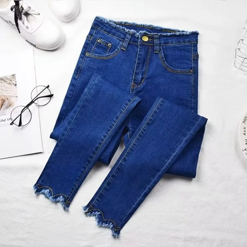 

Slim Fit Jeans High Waist Cotton Stretch Denim Spring Autumn plus Size Women's Fashionable Tummy Control Bootcut Pants