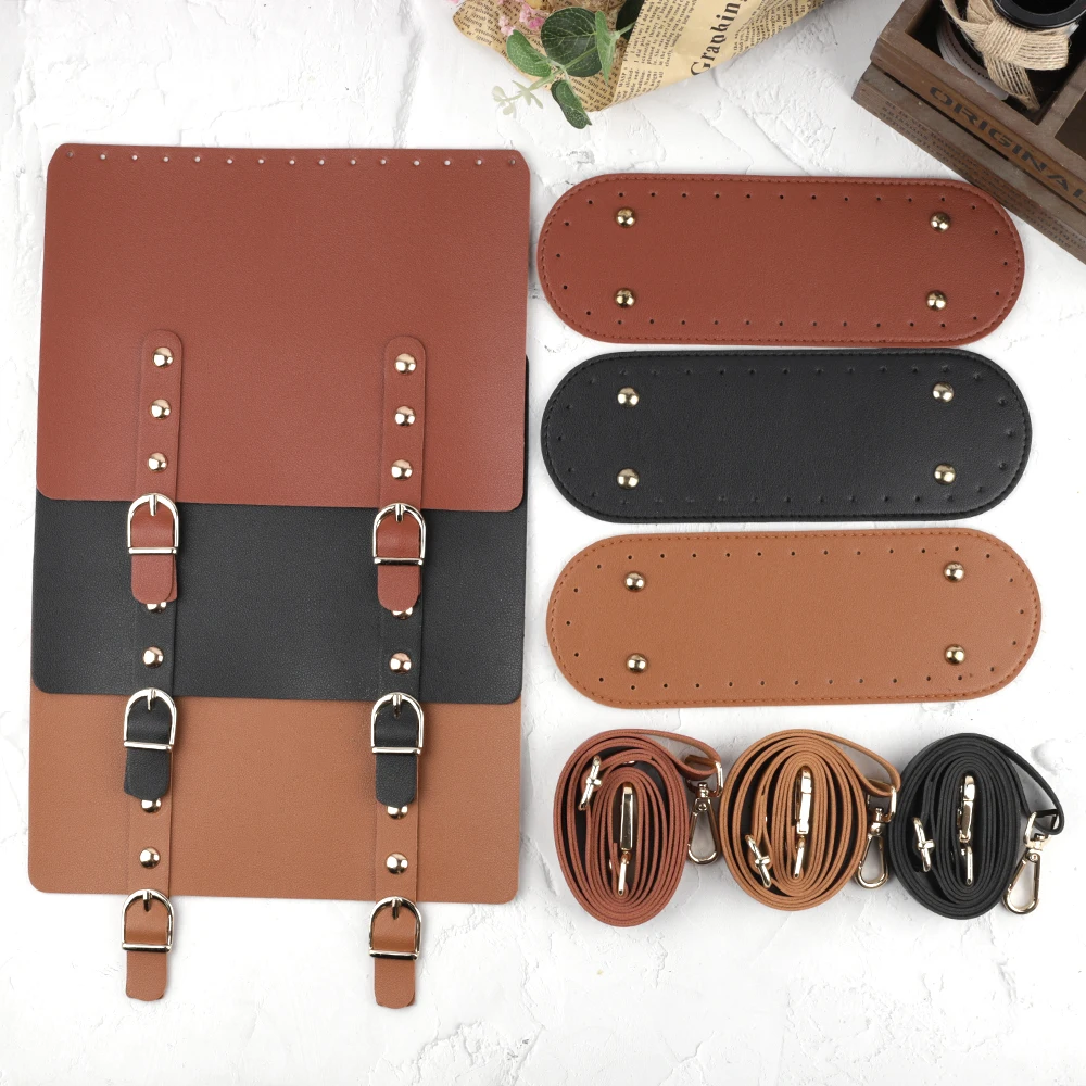 

1 Set PU Leather Handmade Shoulder bag Bottoms With Hardware For Accessories Diy Replacement Shoulder bag strap