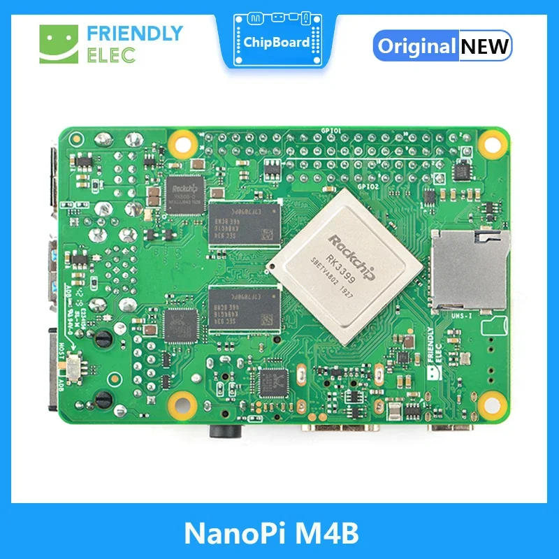 NanoPi M4B 2GB DDR3 Rockchip RK3399 Cámara dual WiFi-5G de doble canal, compatible con Android 8,1 Ubuntu Lubuntu compatible con RPi B3+