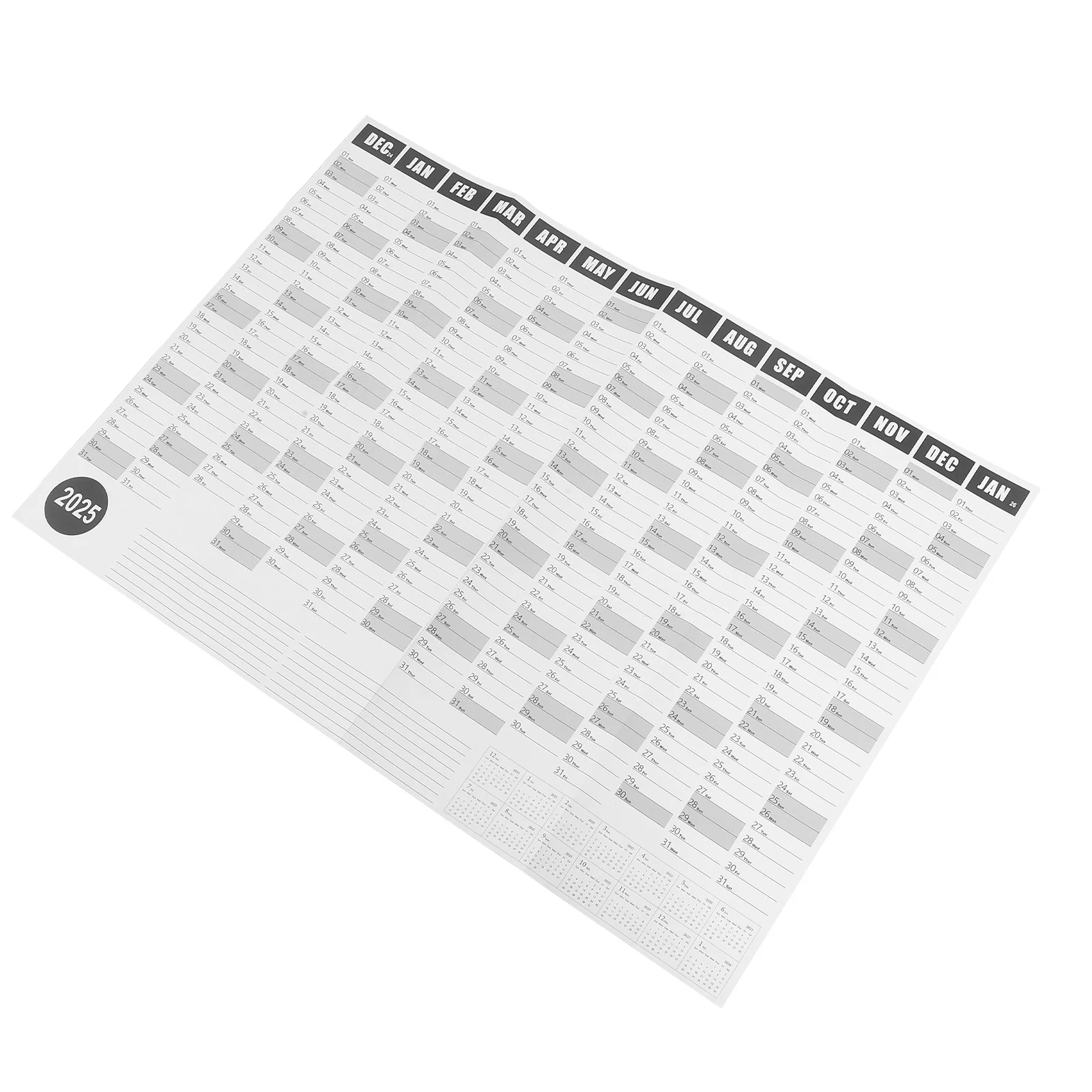 

1Set 2025 Annual Wall Calendar Practical Decorative Simple Design Home Office Dorm Gift Yearly Planner Yearly Schedule Calendar