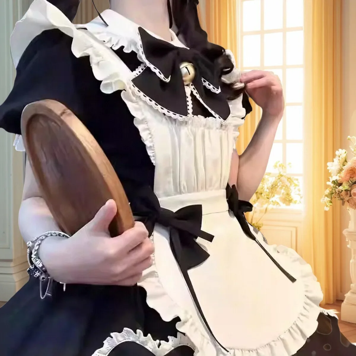 Cute Maid Uniform Cat Print Lolita Dress Cosplay 2025 Themed Par Wear Costume for Girls Large Size Teenagers Anime dsfewr3