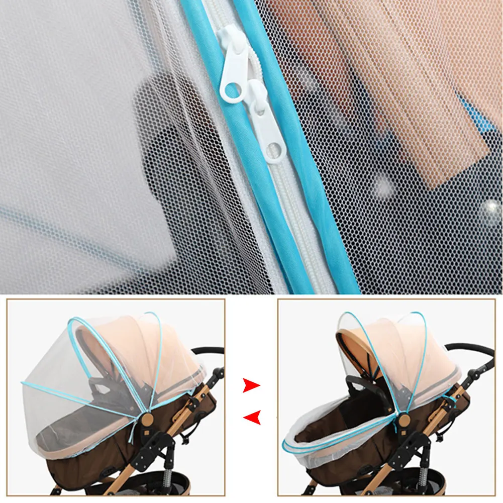

Baby Stroller Mosquito Net Zipper Mesh Pushchair Cart Insect Shield Net Mesh Safe Infants Protection Baby Stroller Accessories