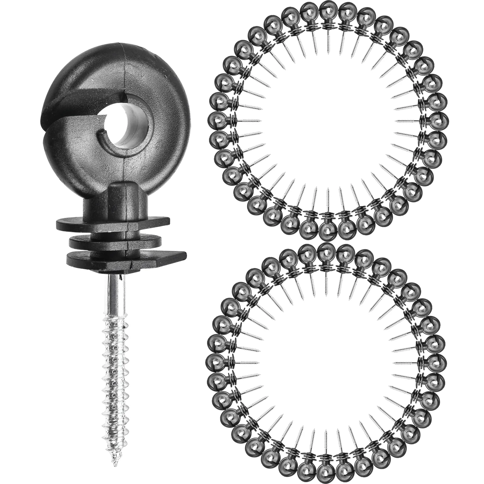 100pcs Electronic Fence Insulator Electronic Fence Post Screw-in Insulator Ring Insulator For Wooden Post Animal Husbandry