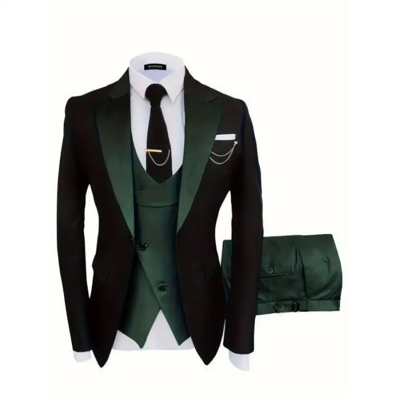 

Casual Men's Tee-Piece Suit Wide Fit Youthful Sle Sport Scene Double Slit Thi Seven Sve Button Pure Color