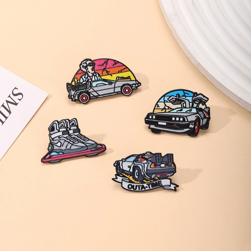 New Vintage Car Enamel Pin Badge Unisex Cartoon Retro Alloy Brooch for DIY Clothes Bags Shoes Hat Scarf T-shirt Jeans Decor