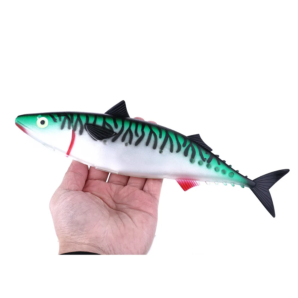 Señuelo de pesca, caballa Artificial, cebo suave, 29cm, 32cm, simulación abierta del vientre, señuelos de atún, captura profunda del océano