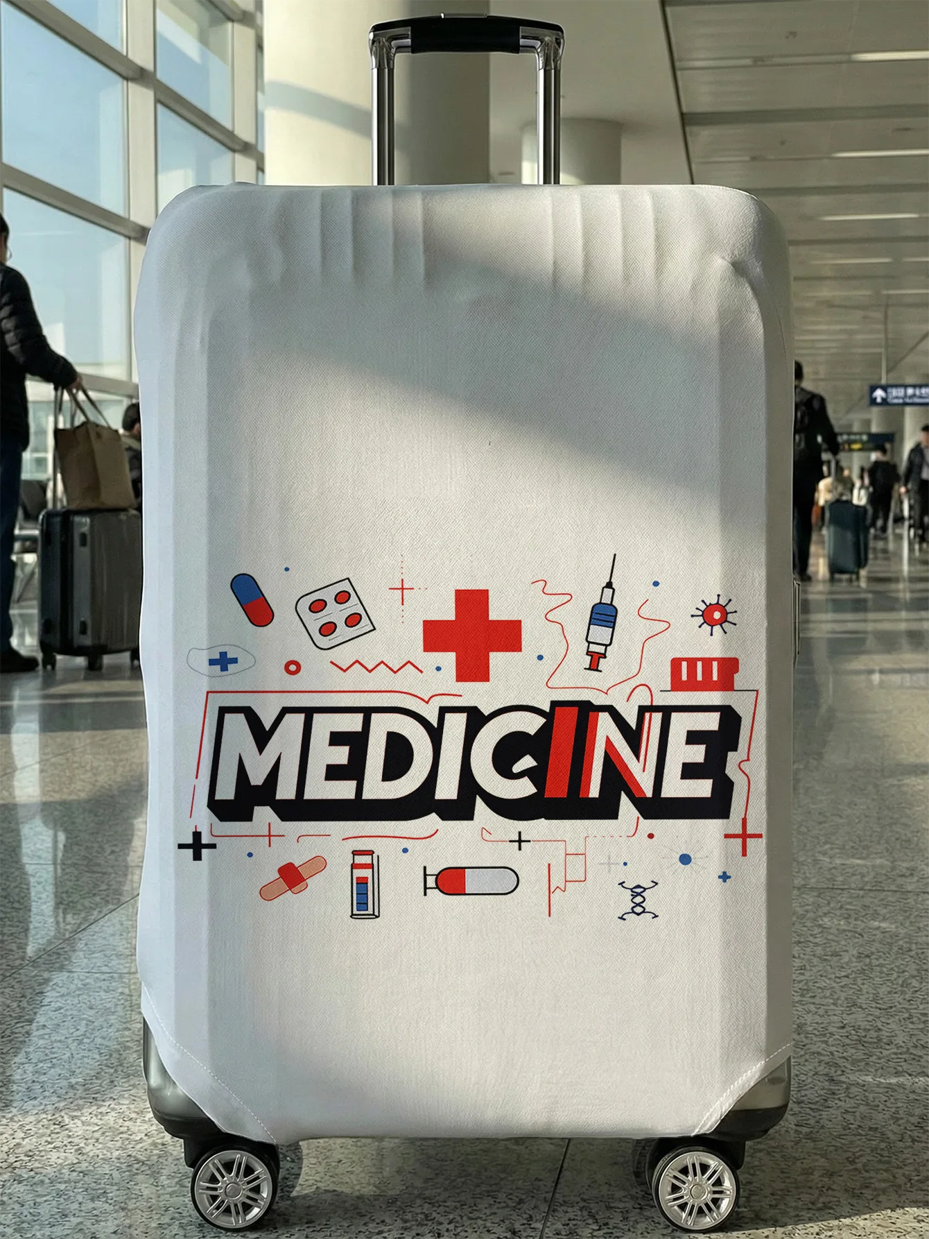 

Чехол для багажа с принтом медицинских элементов, подходит для чемоданов 18-32 дюймов, чехол-накладка на ручку чемодана, дорожные аксессуары