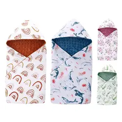 Soft Cotton Car Seat Blanket Swaddling Wrap Blanket For Toddler Winter Warm Windproof Foot Muff Cover Blanket Seat Cushion