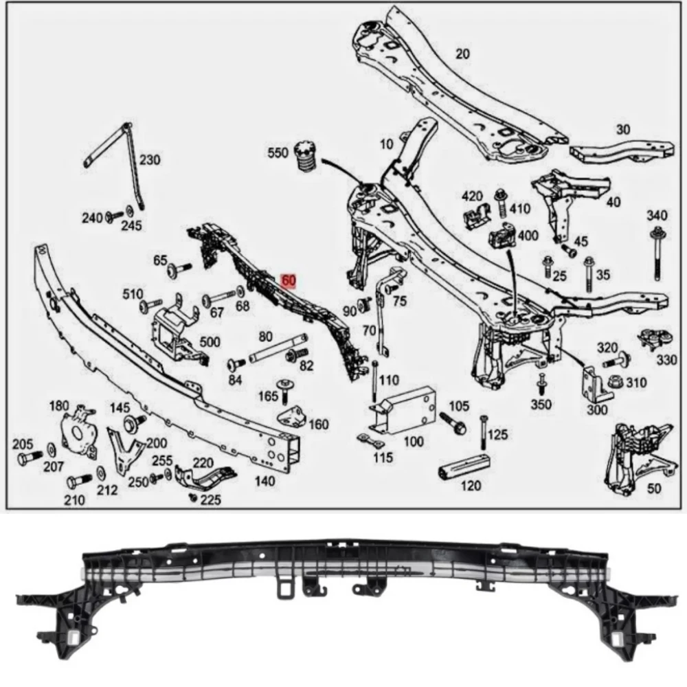 

Кронштейн решетки переднего бампера A2136201701 для Mercedes Benz E-Class W213 C213 S213 E180 E200 E250 2017-2023
