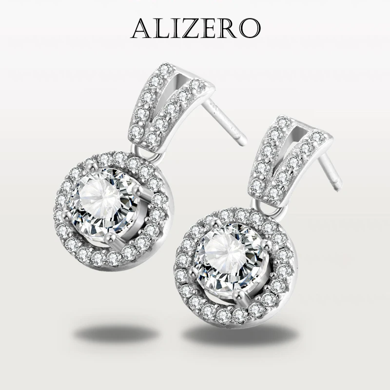 ALIZERO 0.5ct D Color Moissanite Stud Earring s925 Sterling Sliver Passed Diamond Test Earrings for Women Sparkling Jewelry