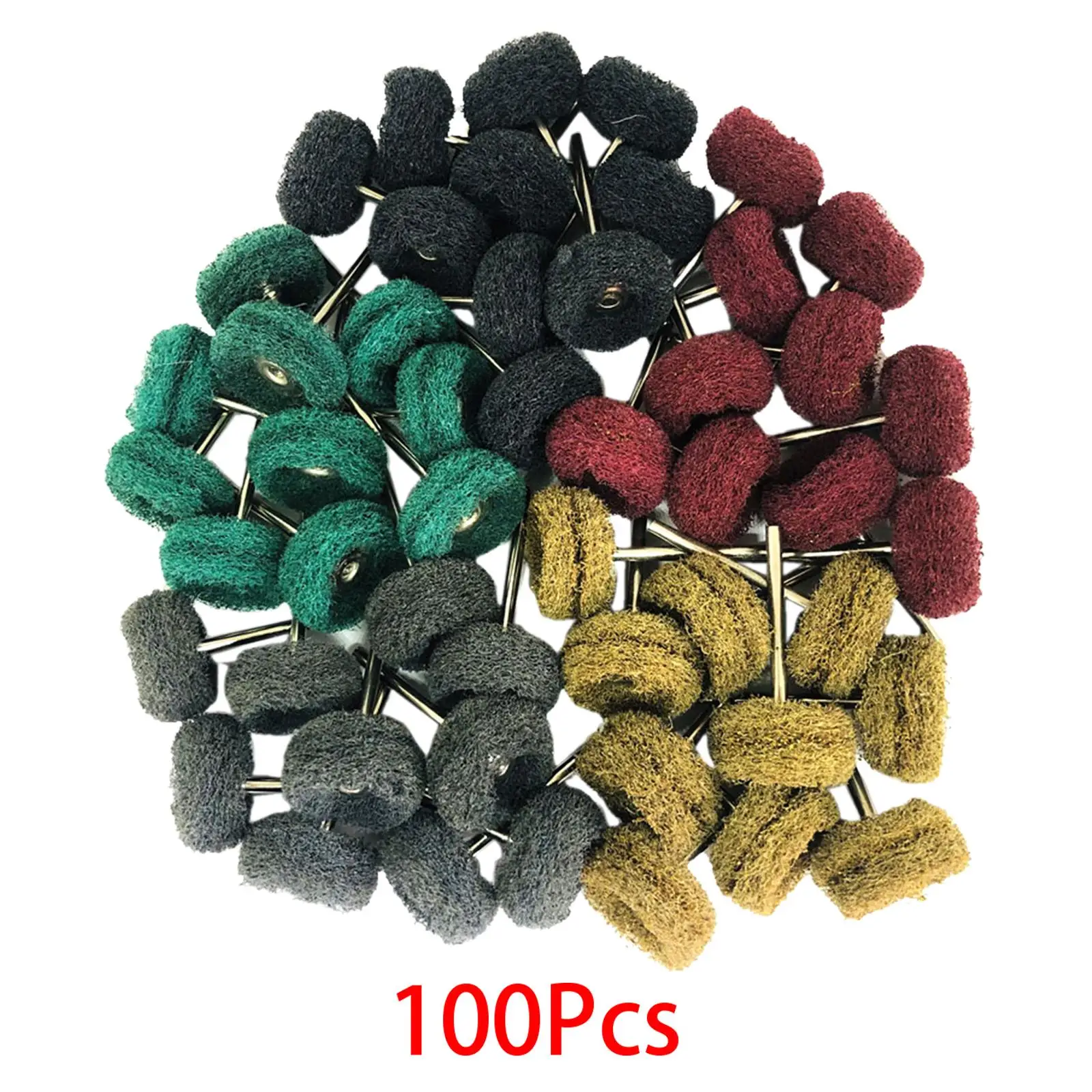 

100x Buffing Polishing Wheel Set 25mm Fiber Abrasive Brush Abrasive Buffing Wheel Set for Rotary Tool Accessories