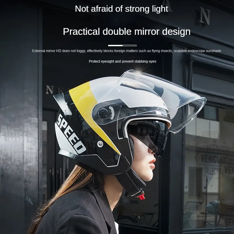 

Motorcycle Electric Bike Dual Mirror Facelift Helmet Fashionable Sun Protection Multi-color Motorcycle Off-road Helmet